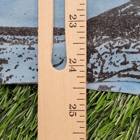 Vintage Y2K Ocean-Blue Cropped Shirt Medium 20x24 Blue Surfer - Picture 4 of 11